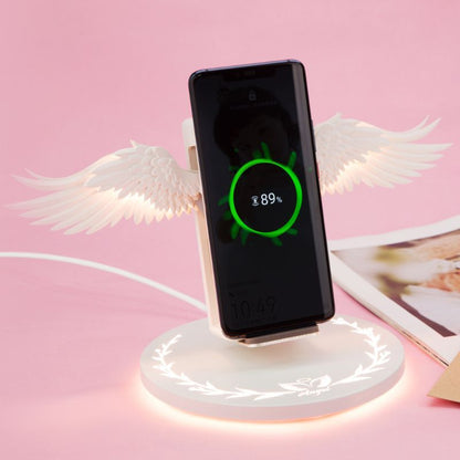 LED Angel Wings Qi Universal Colorful Wireless  Fast Charger For Mobile Phone