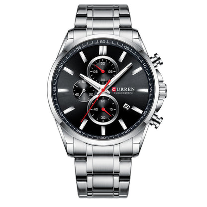 Men'S Quartz Waterproof Watch - Steel