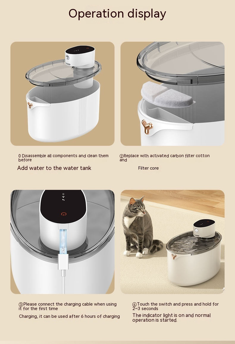 Pet Wireless Smart Cat Mute Water Dispenser