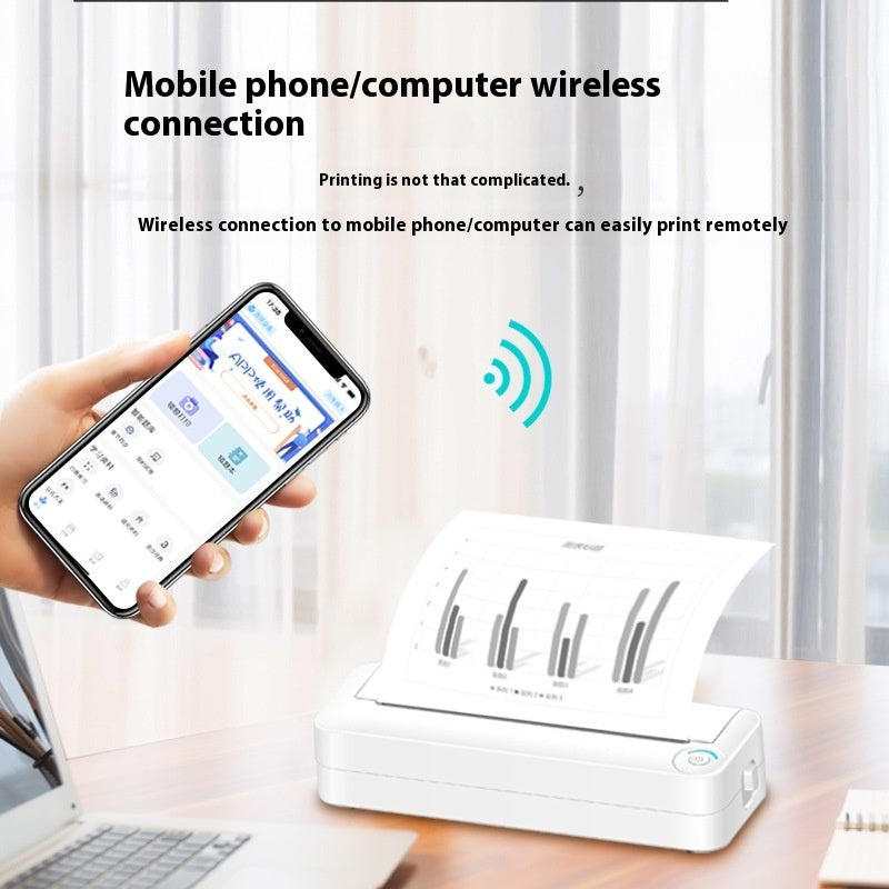 A4 Printer Bluetooth Connection Ink-free Portable