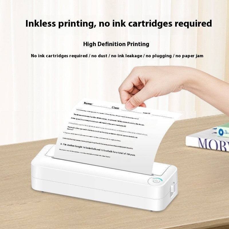 A4 Printer Bluetooth Connection Ink-free Portable