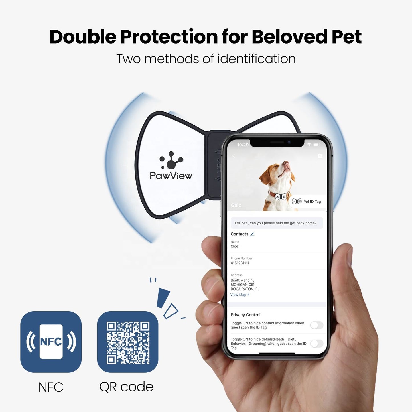 NFC Smart QR Code Pet Label Personalization