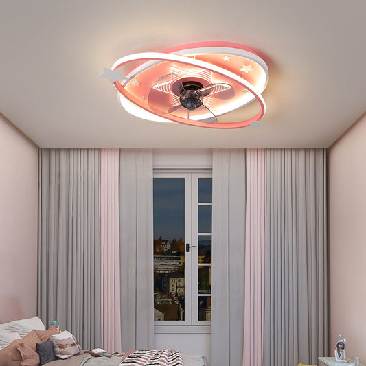 Intelligent Modern Simple  Bedroom fan Chandelier